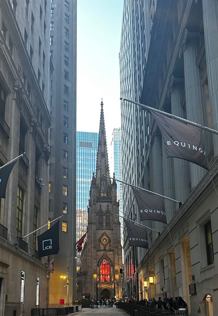 Trinity Church interior stained glass Financial District New York