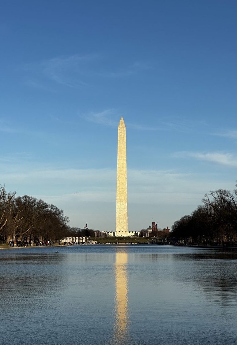 Washington Monument reflected in the Lincoln Memorial Reflecting Pool, Washington D.C.