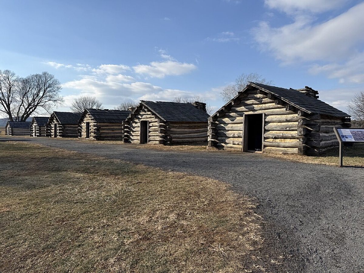 Reconstructed log huts at Muhlenberg's Brigade, Valley Forge National Historical Park